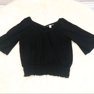 American Rag | black peasant top blouse